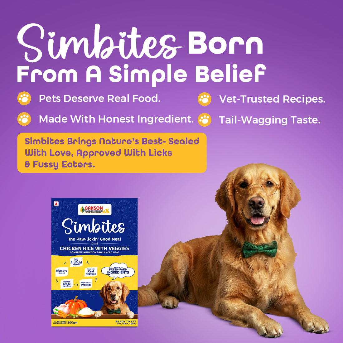 Pack Of 12 (150 gm) Simbites – Chicken Rice with Veggies Wet Food