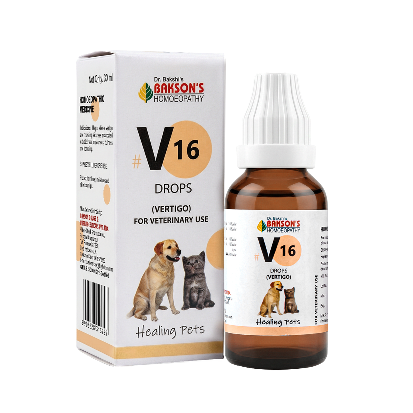V16 Drops for Dogs & Cats – Travel Comfort & Motion-Related Wellness Support