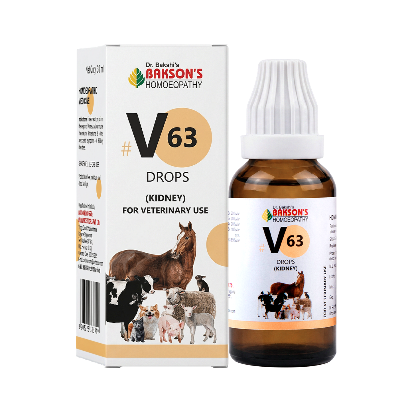 V63 Drops for Dogs & Cats – Urinary Comfort & Kidney Function Support