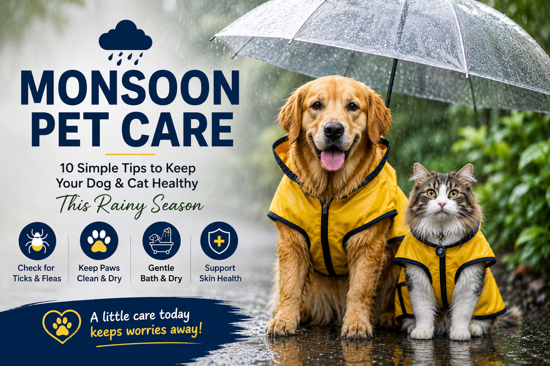 Monsoon Pet Care for Dogs & Cats: 10 Simple Tips to Keep Your Pet Healthy This Rainy Season