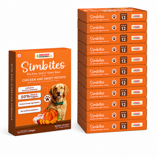 Pack Of 12 (150 gm) Simbites – Chicken & Sweet Potato Wet Food for Dogs
