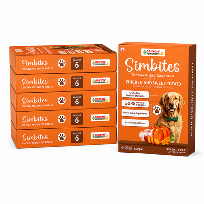 Pack Of 6 (150 gm) Simbites – Chicken & Sweet Potato Wet Food for Dogs