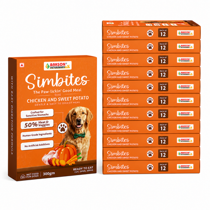 Pack Of 12 (300 gm) Simbites – Chicken & Sweet Potato Wet Food for Dogs
