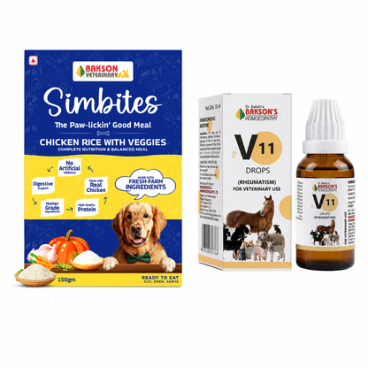 Joint Care Combo for Dogs | Simbites Food + V11 Drops