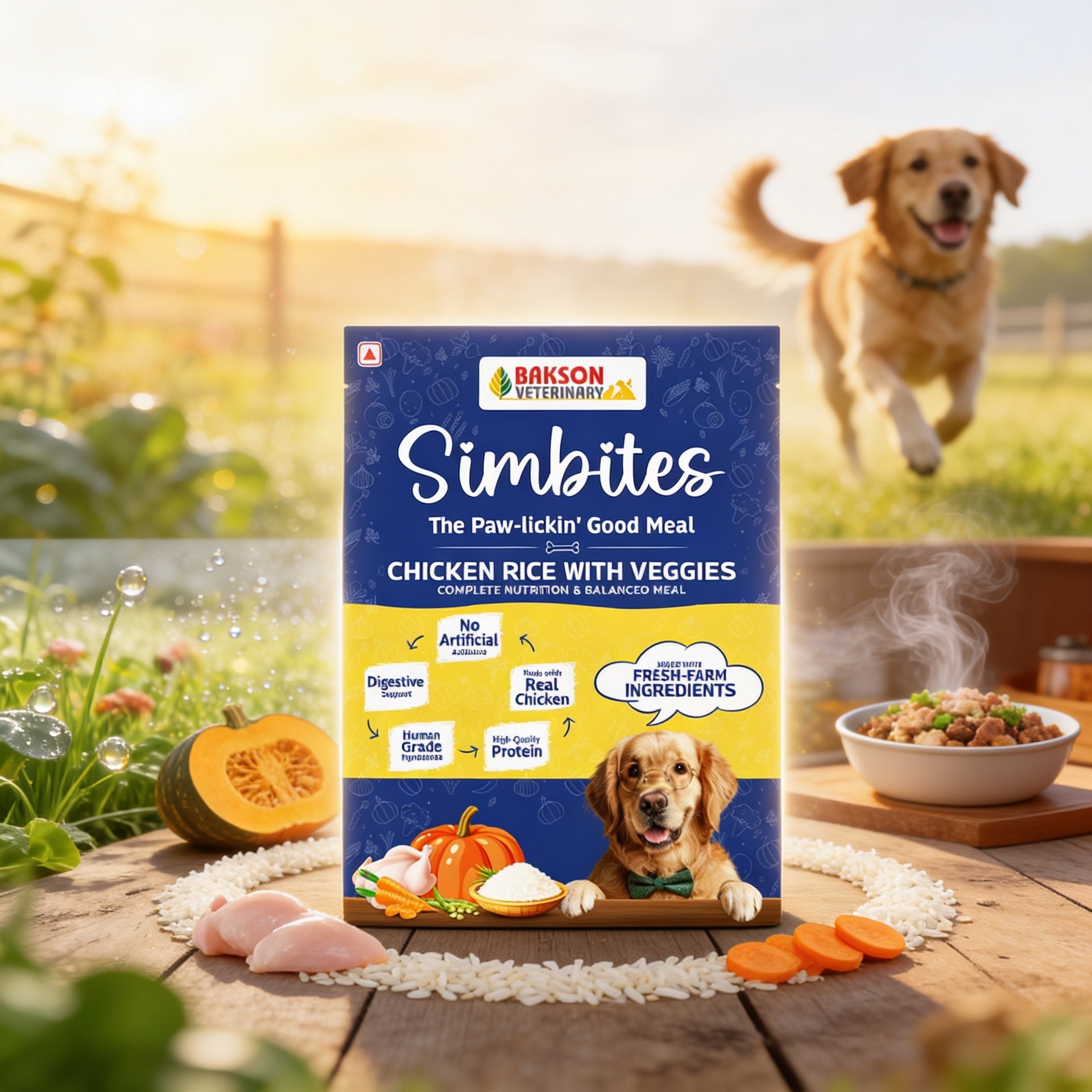 Pack Of 12 (150 gm) Simbites – Chicken Rice with Veggies Wet Food ...