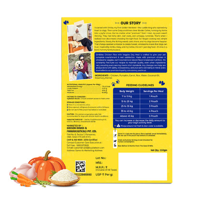 Pack Of 12 (150 gm) Simbites – Chicken Rice with Veggies Wet Food