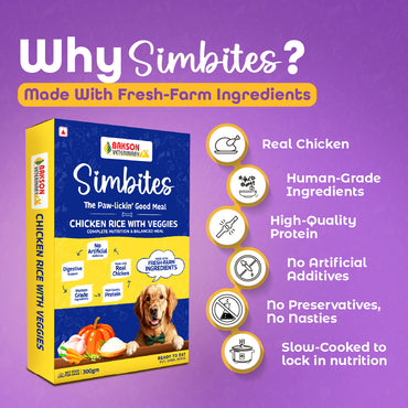 Pack Of 6 (150 gm) Simbites – Chicken Rice with Veggies Wet Food