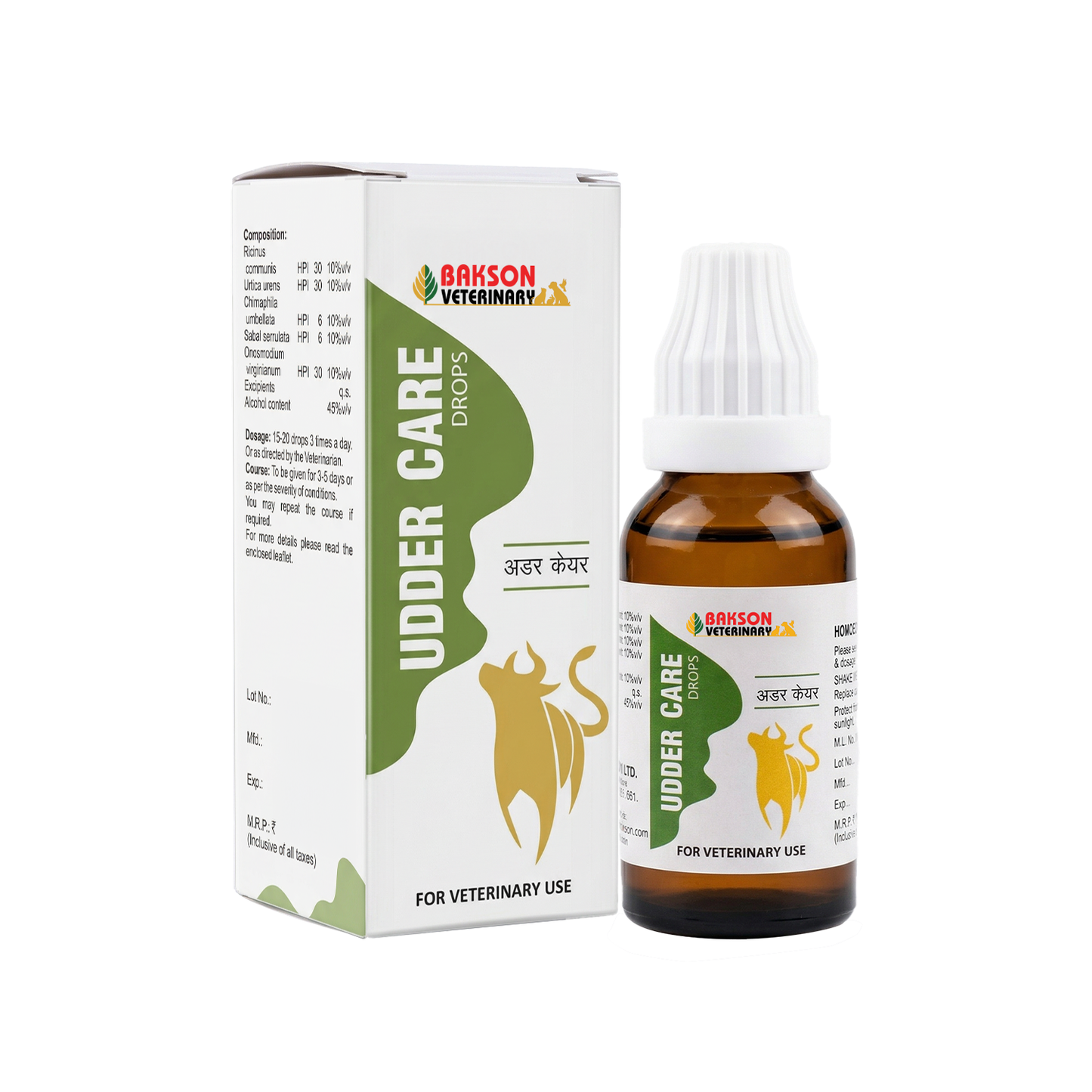 Udder Care Drops For Cattle – Udder Swelling, Inflammation, Pain & Udder Health Support