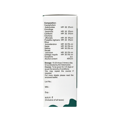 Utero Aid Drops For All Animals – Uterine Infections, Easy Delivery, Placenta Expulsion & Reproductive Support