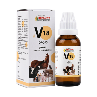 V18 Teeth Drops For Dogs & Cats – Toothache, Gum Infections, Pyorrhoea & Oral Health Support