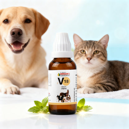 V18 Teeth Drops For Dogs & Cats – Toothache, Gum Infections, Pyorrhoea & Oral Health Support