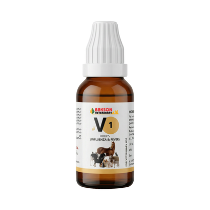 V1 Influenza & Fever Drops For Dogs & Cats – Fever, Cough, Sneezing & Respiratory Support