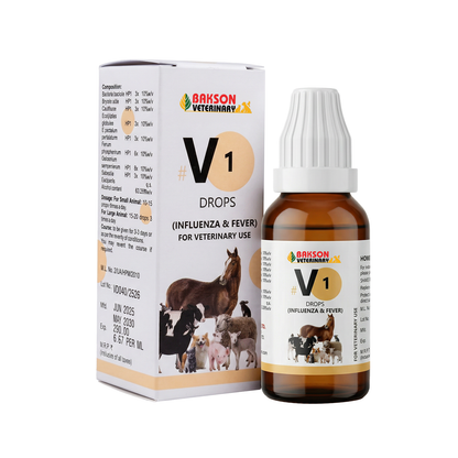V1 Influenza & Fever Drops For Dogs & Cats – Fever, Cough, Sneezing & Respiratory Support