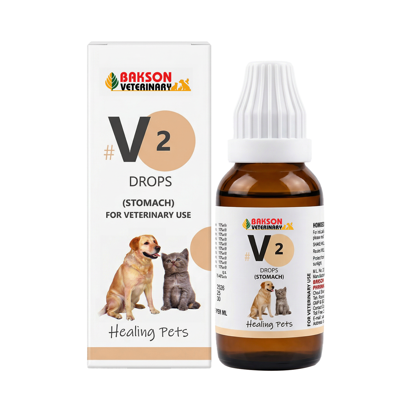 V2 Stomach Drops for Pets – Indigestion, Gas & Gastritis Relief