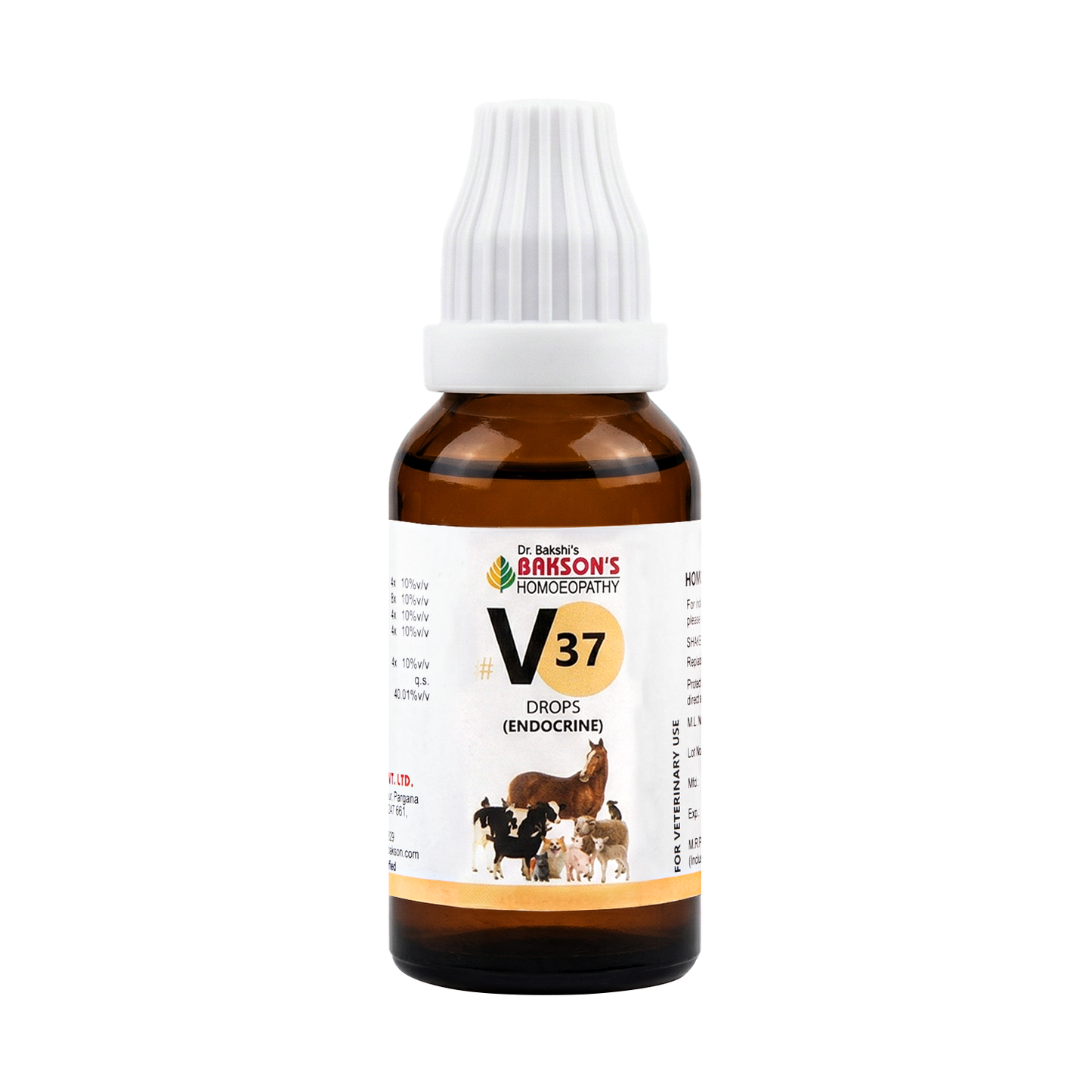 V37 Endocrine Drops For Dogs & Cats – Hormonal Imbalance, Thyroid Disorders, Metabolism & Endocrine Support