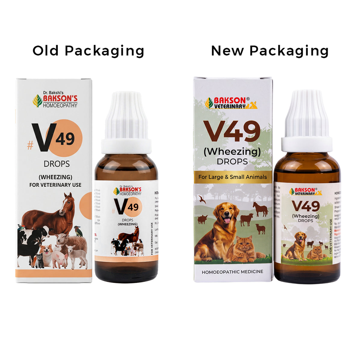 V49 Wheezing Drops For Dogs & Cats – Wheezing, Chest Congestion, Breathing Difficulty & Respiratory Support